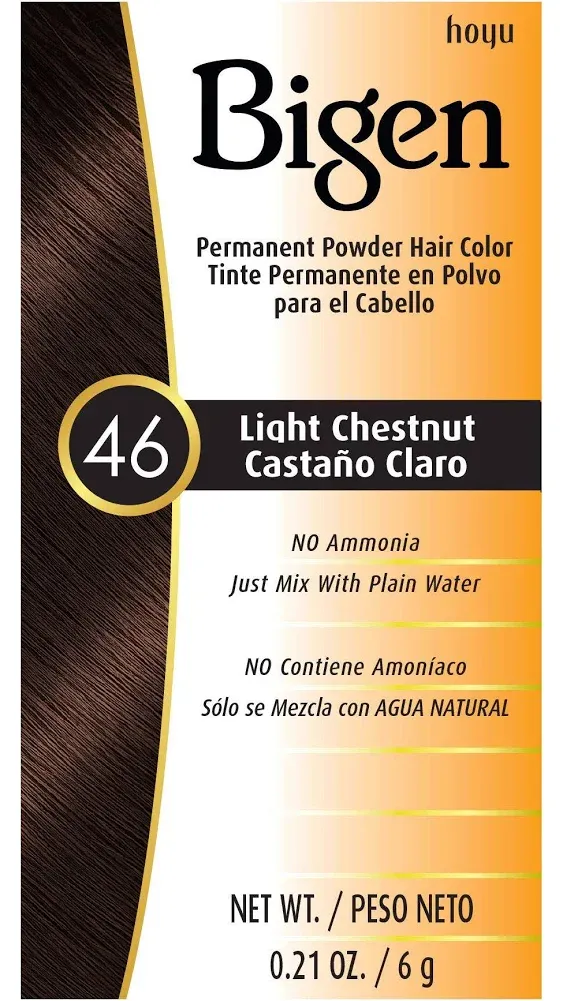 Bigen Powder Hair Color #46 Light Chestnut 0.21oz (6 Pack)