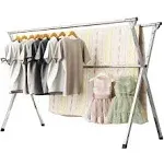 63 Inches Clothes Drying Rack, Heavy Duty Stainless Steel Laundry Drying Rack...