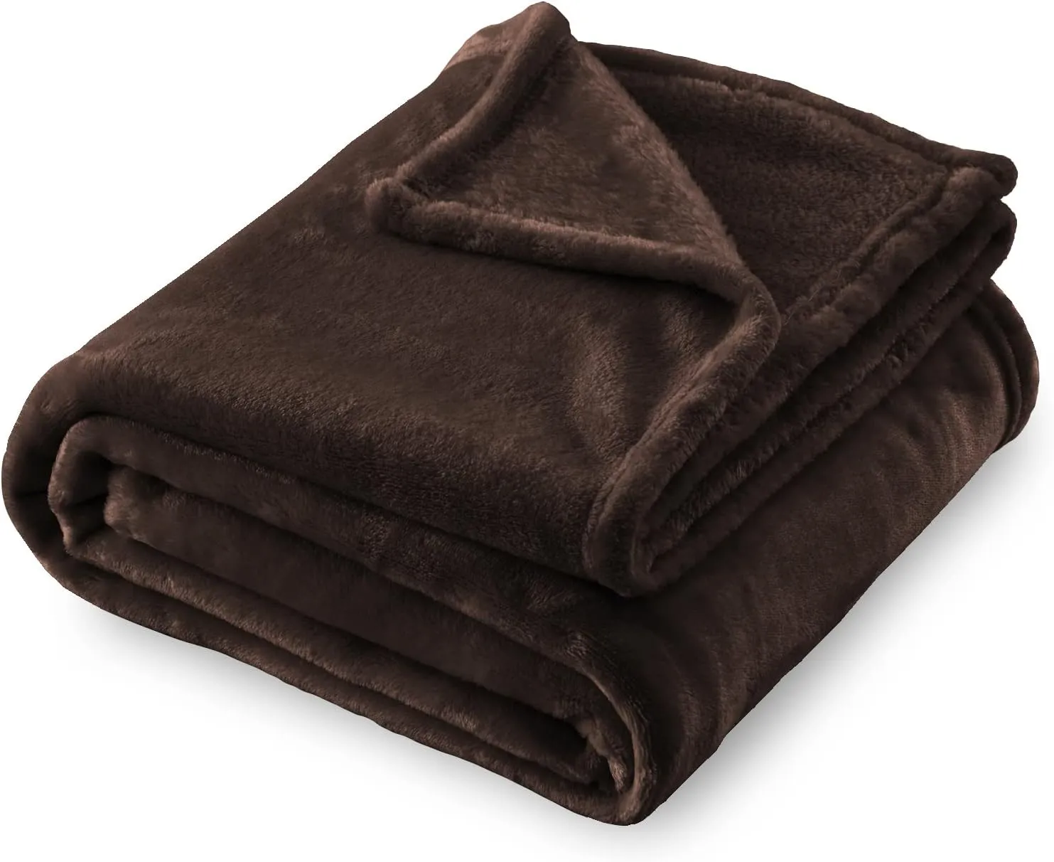 Flannel Fleece Blanket Throw Lightweight Super Soft Cozy Brown 50&#034; X 60&#034;