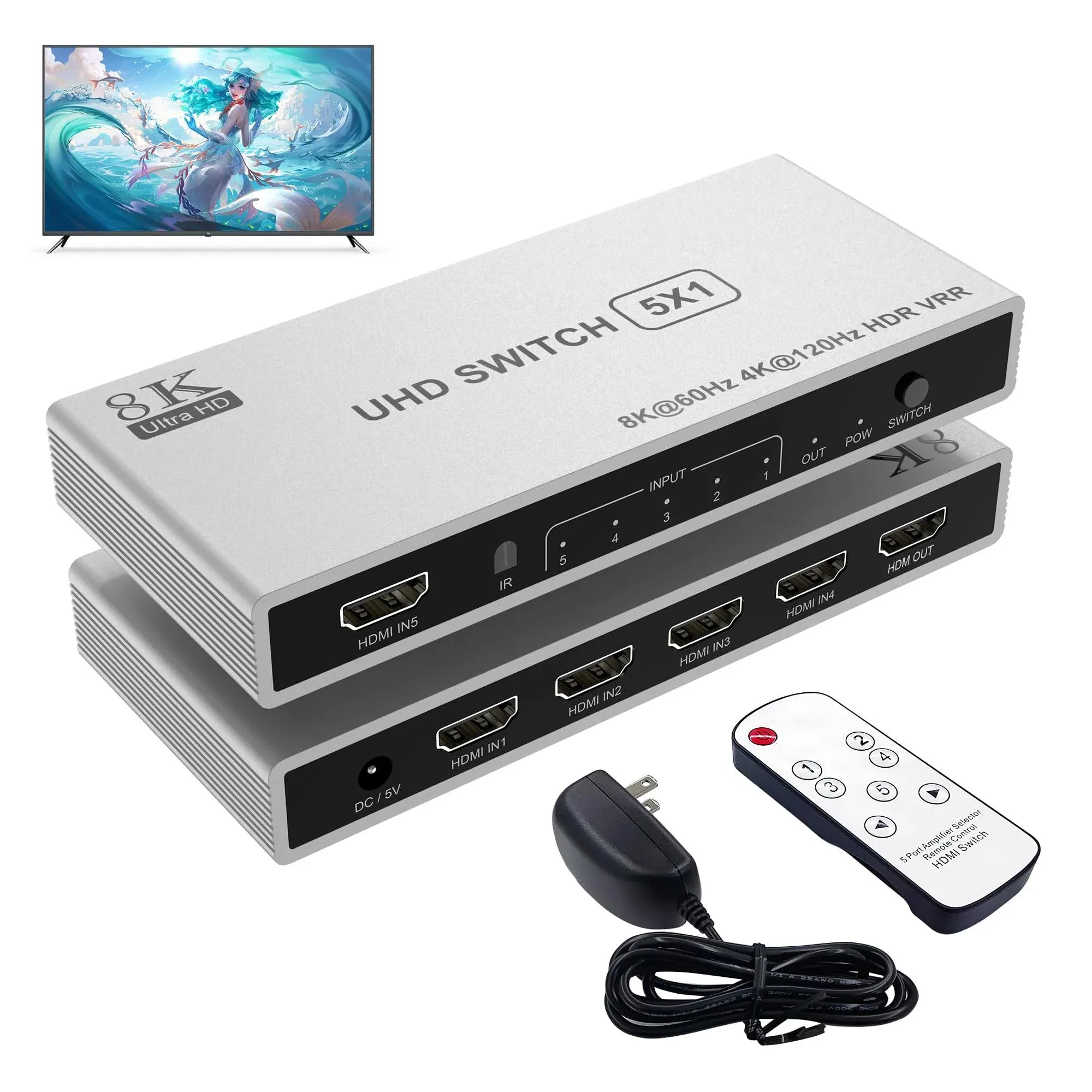 5 in 1 Out HDMI Switch