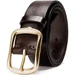 KEECOW Men's 100% Italian Cow Leather Belt Men with Anti-Scratch Buckle,Packed in A Box