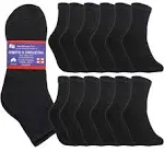 Special Essentials 12 Pairs Cotton Diabetic Ankle Socks - Non-Binding With Extra Wide Top For Men and Women