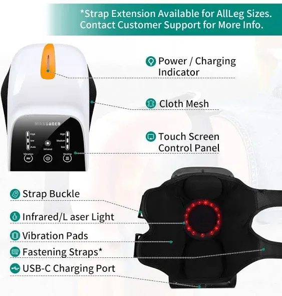 Cordless Knee Massager, Powerful Battery Based Infrared Deep Heat Knee Joint Pain Relief for Swelling Stiff Joints, Stretched Ligament and Muscles Injuries.