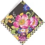 Mackenzie Childs Black Flower Market Paper Cocktail Napkins 20 pack, NEW