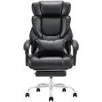 COLAMY Leather Reclining Office Chair with Footrest