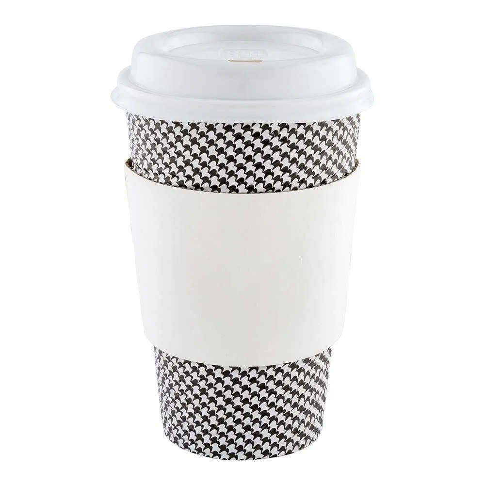 Restaurantware SLEEVES ONLY: Restpresso 5.1 x 2.8 Inch Coffee Cup Sleeves 50 Corrugated Hot Cup Sleeves - Disposable Heat-Tolerant White Paper Disposable Coffee Sleeves Secure Grip