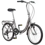 Loop Adult Folding Bike, 20-inch Wheels, 7-Speed Drivetrain, Rear Carry Rack