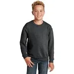 Jerzees 562B NuBlend Youth Crewneck Sweatshirt - Black Heather L