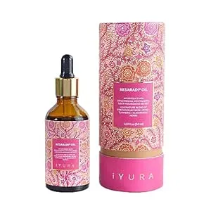 iYURA Kesaradi Face Oil - 5000-year-old Recipe with Exotic Saffron, Turmeric & Rose – For Visibly Brighter Skin - 100% Natural Ayurvedic Face Moisturizer for Dry, Sensitive Skin, 1.69 fl oz