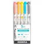 Zebra Mildliner Double-Ended Highlighter Set, 5-Colors, Friendly