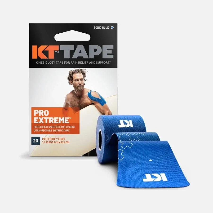 HSA-Eligible | KT Tape Pro Extreme Synthetic Sonic Tape in Blue, 20 ct