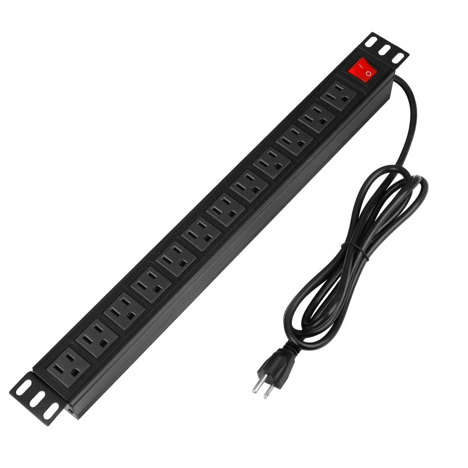 Power Strip Surge Protector Rack-Mount PDU, 12 Outlet Power Strip with Switch