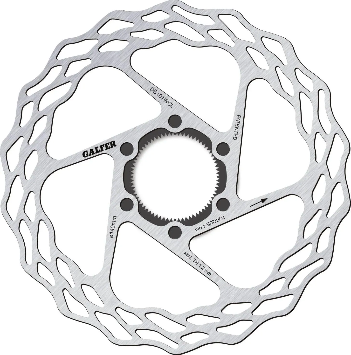 Galfer Road Disc Brake Rotor - 140mm Centerlock 1.8mm