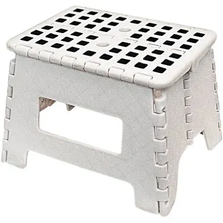 Maison Kleen Plastic Anti-Slip Folding Step Stool For Kitchen & Bathroom