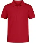 NAUTICA Short Sleeve Performance Polo Uniform Shirt,  Medium in Red 