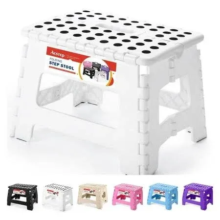 ACSTEP Folding Step Stool Portable Collapsible Plastic Step Stool 9 Inch Foldabl