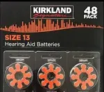 Kirkland Signature Premium Quality Hearing Aid Batteries 48