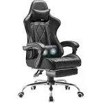 Shahoo Gaming Chair with Footrest and Massage Lumbar Support Ergonomic Computer Seat Height Adjustable with 360Swivel and HEADR