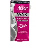 Nair Sensitive Ready Legs & Body Wax Strips, 40 ct