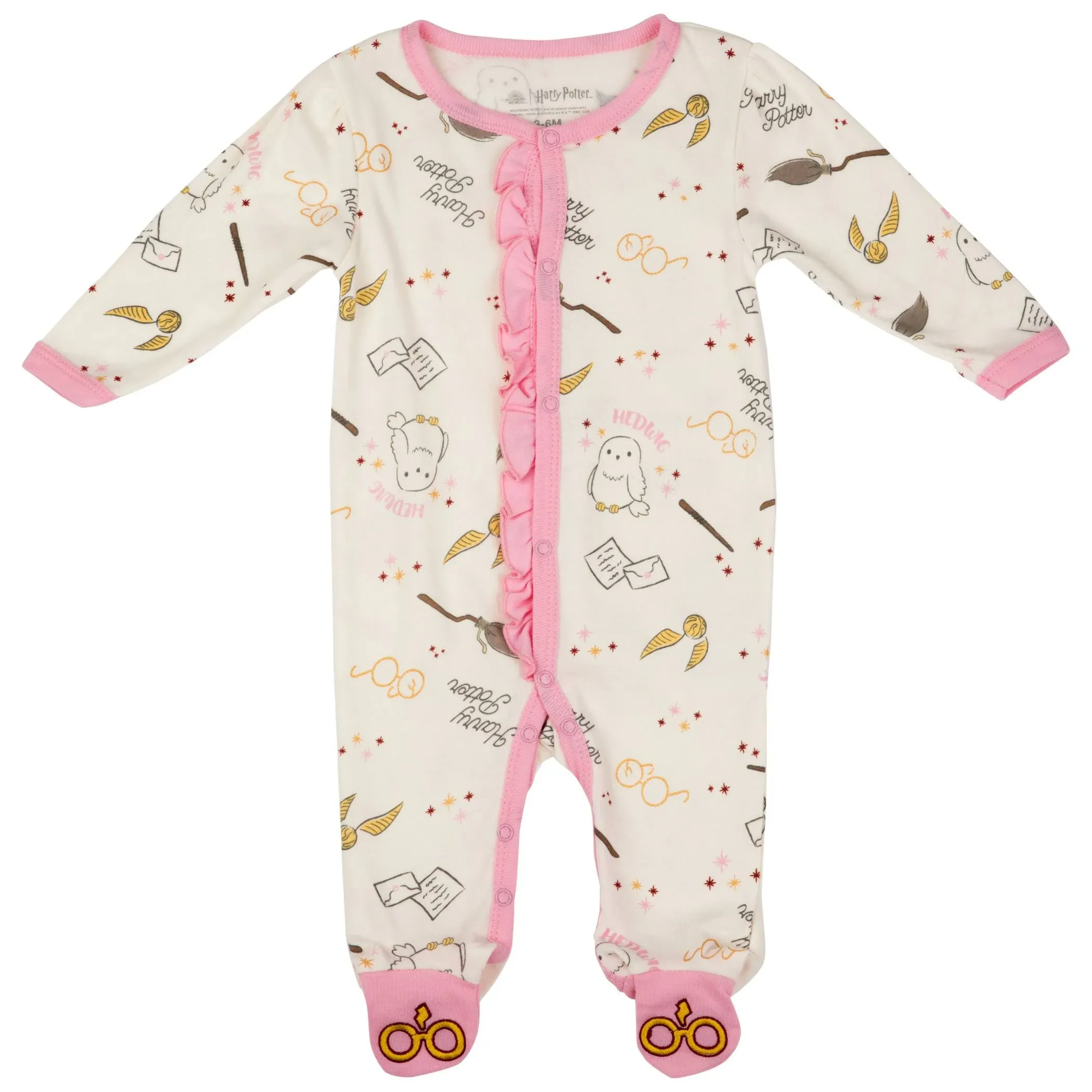 Harry Potter Baby Girls Harry Potter Cute Icons Footie Pajamas