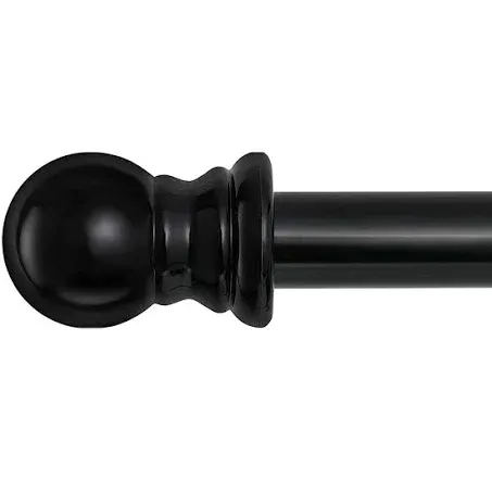 Black Curtain Rods for Windows 66 to 144" - Long Curtain Rods for Grommet Drapes,1 inch Curtain Rod Heavy Duty for Sliding Door,Bedroom,Patio Door (3 Brackets)