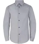 Calvin Klein Boys' Long Sleeve Slim Fit Dress Shirt, Style with Buttoned Cuffs & Shirttail Hem