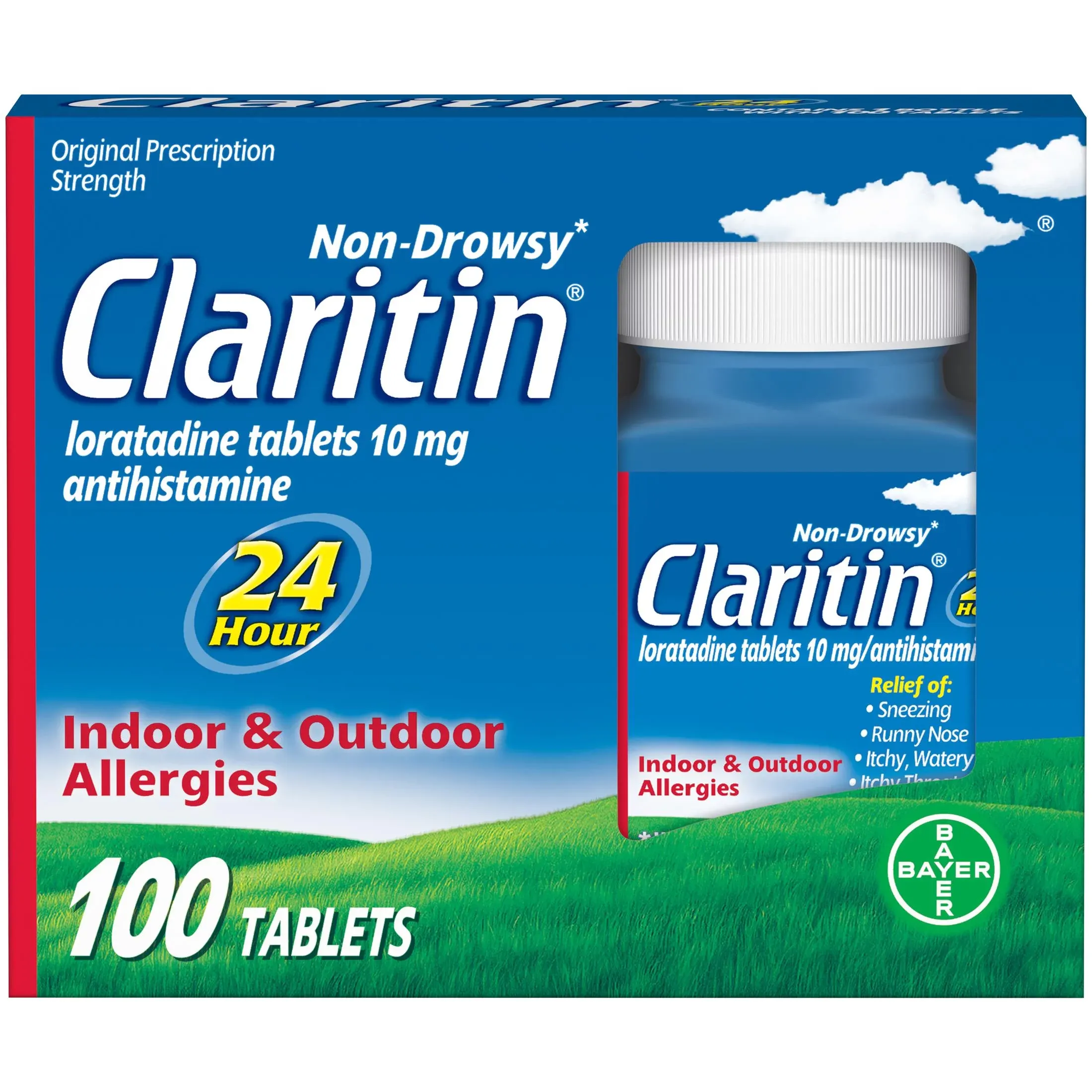 Claritin Allergy Relief 24 Hour Non-Drowsy Loratadine Tablets