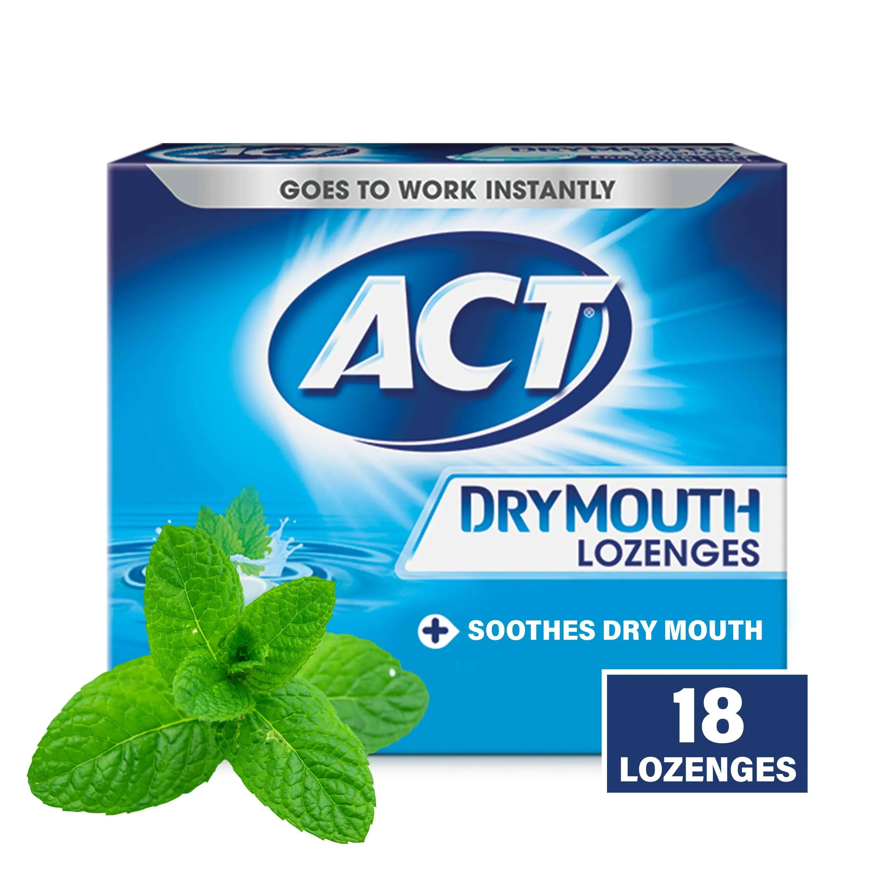 Act, ACT Dry Mouth Lozenges, Mint 18 Each