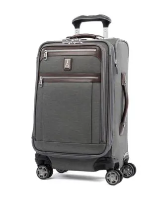 Travelpro Platinum Elite Softside Expandable Carry on Luggage, 8 Wheel Spinner Suitcase, USB Port, Suiter, Men and Women, Vintage Grey, Carry On 21-Inch