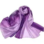 SNUG STAR Cotton Silk Scarf Elegant Soft Wraps Color Shade Scarves for Women (Purple)