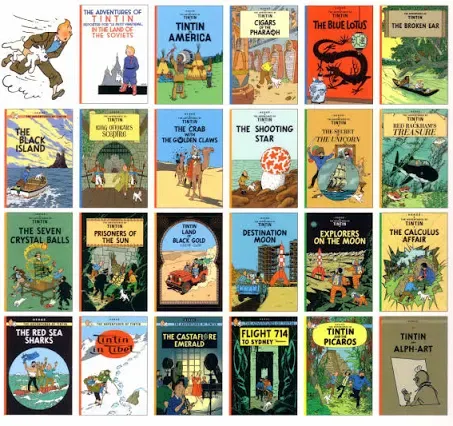 Tintin Comic Strip Series - A Collection of 23 Full Sized Books