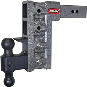 GEN-Y GH-624 MEGA-Duty Adjustable 9" Drop Hitch with GH-061 Dual-Ball, GH-062 Pintle Lock for 2.5" Receiver - 21,000 LB Towing Capacity - 3,000 LB Tongue Weight