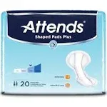 Attends&reg; Shaped Pads Super, 13 X 27.2 Inch, 20/Pack, SPSA, 4 Packs