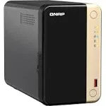 QNAP TS-264-8G-US 2 Bay High-Performance Desktop NAS with Intel Celeron Quad-core Processor, M.2 PCIe Slots and Dual 2.5GbE (2.5G/1G/100M) Network Connectivity (Diskless)