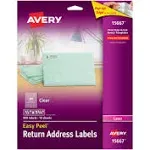 Avery 15667 Matte Clear Easy Peel Return Address Labels, Laser, 1/2 X 1 3/4, 800/PackAvery 15667 Matte Clear Easy Peel Return Address Labels, Laser, 1/2 X 1 3/4, 800/Pack