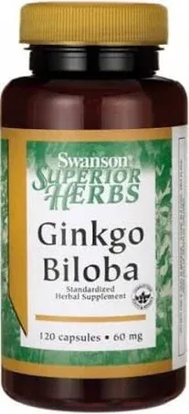 Swanson, Ginkgo Biloba Extract, 60 mg, 120 Capsules