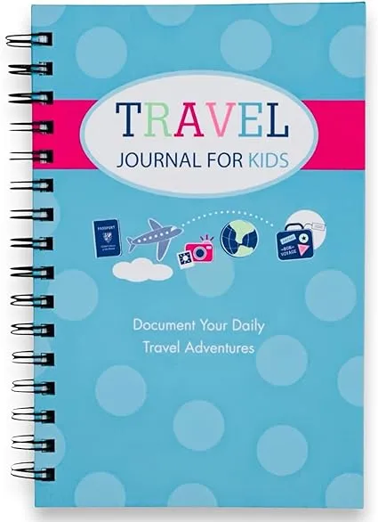 Kahootie Co. Travel Journal For Kids Hardcover Journal 5.5&#034; x 8.5&#034; Wide Ruled