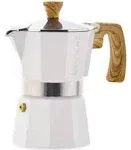 GROSCHE MILANO Stovetop Espresso Maker, Moka Pot 9 Cup in White - GR356