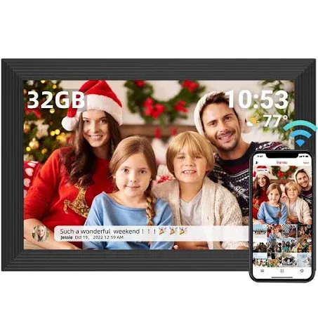 FRAMEO Digital Picture Frame, 10.1 Inch Smart WiFi Digital Photo Frame 1280x800 IPS LCD Touch Screen, Auto-Rotate, Built in 32GB Memory, Share Photo or Video Instantly via Frameo App from Anywhere