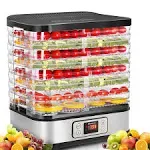 Homdox 8 Trays Food Dehydrator Machine with Fruit Roll Sheet, Digital Timer and Temperature Control, Dehydrators for Food and Jerky, Meat, F