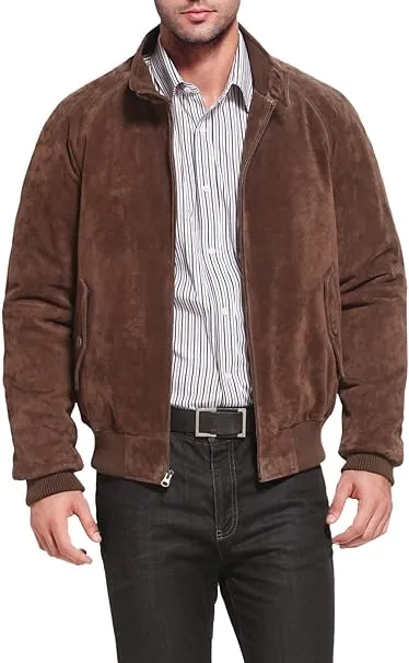 Men WWII Suede Leather Bomber Jacket