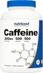 Nutricost Caffeine Supplement Pills 100mg Per Serving, 250 Capsules