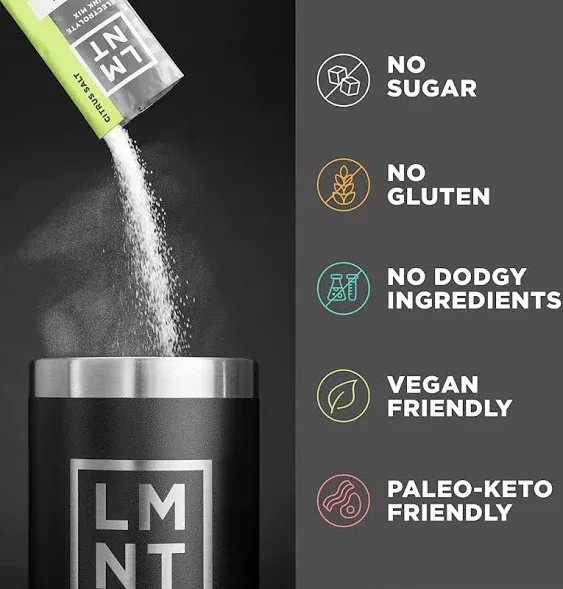 LMNT Keto Electrolyte Powder Packets | Paleo Hydration Drink Mix | No Sugar, No Artificial Ingredients | Sample Pack| 8 Stick Packs