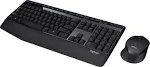 Logitech&reg; MK345 Wireless Straight Full Size Keyboard &amp; Right-Handed Optical Mouse, Black