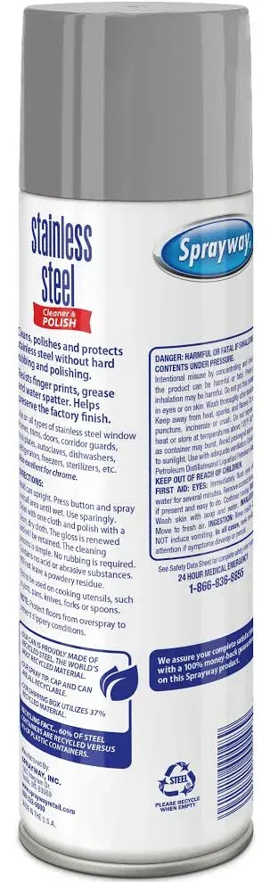 Sprayway No Scent Stainless Steel Cleaner & Polish 15 oz Spray