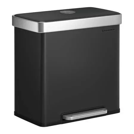 SONGMICS Trash Can, 2 x 8-Gallon Garbage Can for Kitchen