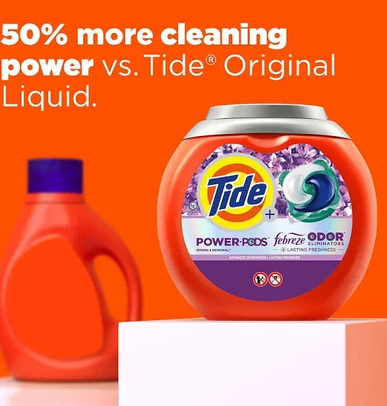 Tide Power Pods Laundry Detergent Soap Packs with Febreze, Sport Odor Defense, 25 Ct