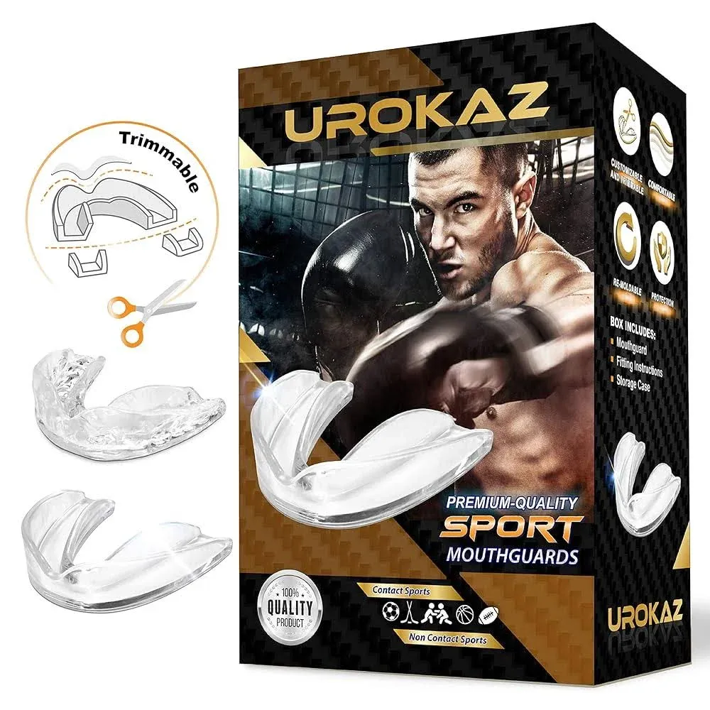 Football Mouth Guard Sports 5 Pieces Mouthguard and Mouthpiece for Boxing MMA...