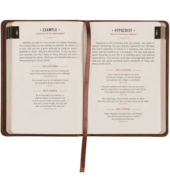 One Minute with God for Men 365 Devotions, Brown Faux Leather Flexcover