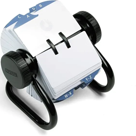 Rolodex Open Metal Single Rotary File 2 1/4" x 4" 500 Cards Black